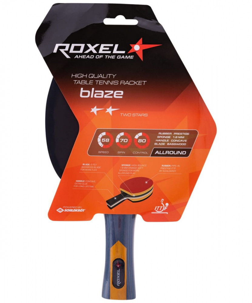 Ракетка для настольного тенниса 2 ROXEL Blaze коническая