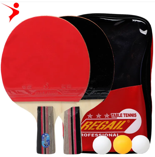 Набор для настольнного тениса REGAIL (2 ракетки + 3 мяча) красный