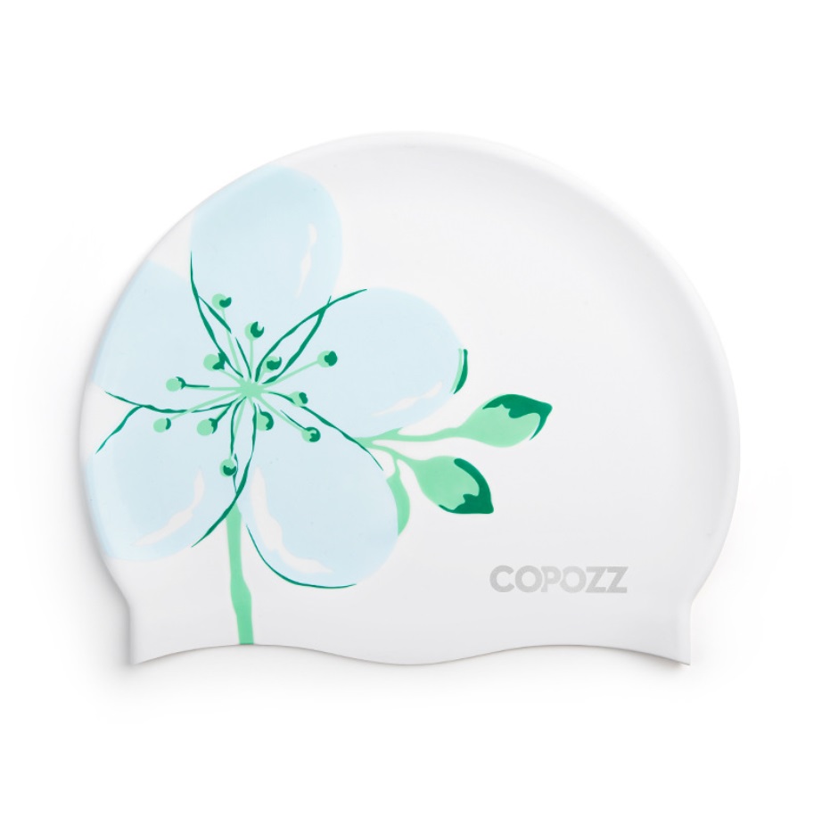 Шапочка для плавания (силиконовая) COPOZZ YM-30201 акварельные цветы