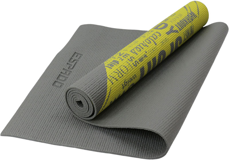 Коврик для йоги ESPADO PVC 173*61*0.5 см, серый