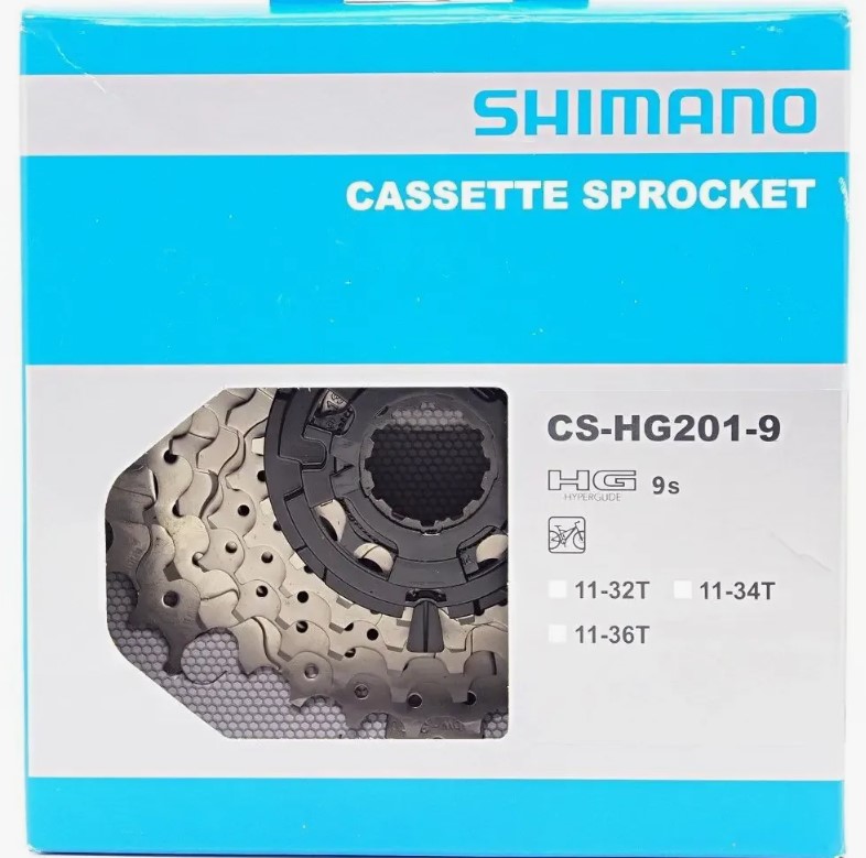 Кассета 9 скоростей 11-34Т SHIMANO CS-HG201-9 в коробке