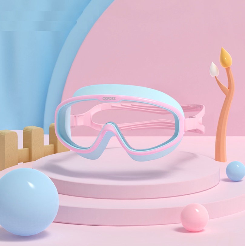 Очки-полумаска для плавания детские COPOZZ YJ-3914 Pink/Blue