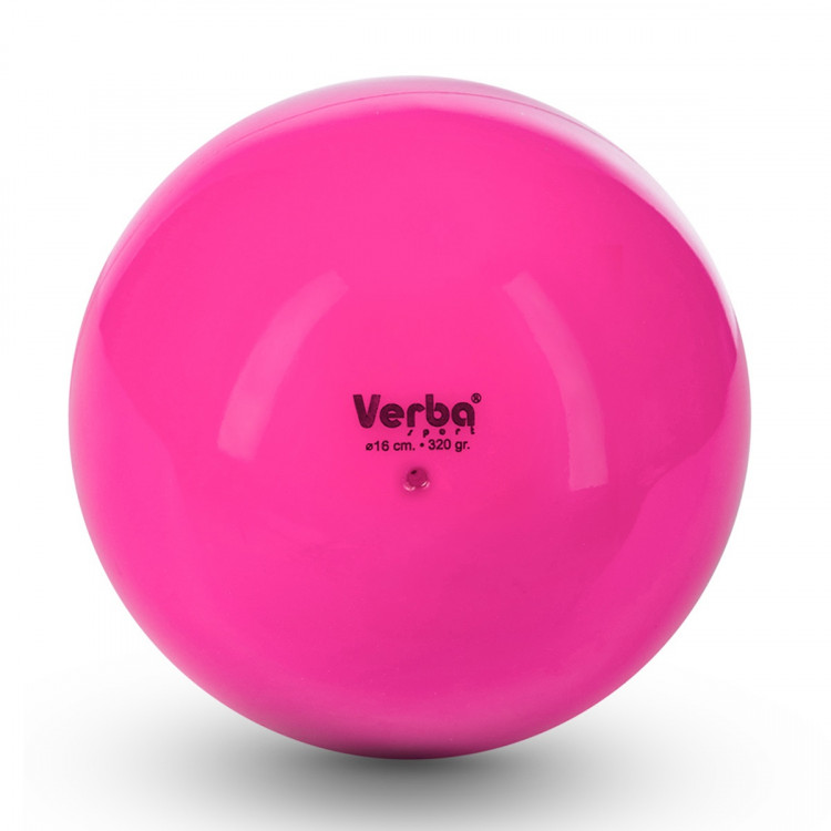 Мяч Verba Sport однотонный розовый неон 16см.