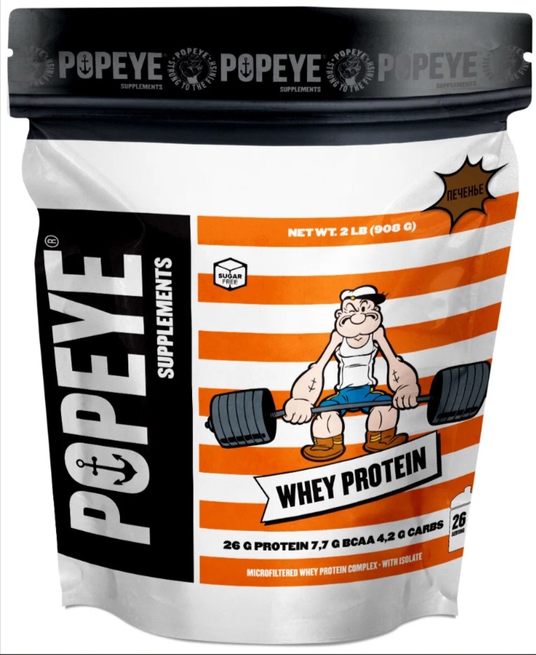 POPEYE SUPPLEMENTS Whey Protein (908 гр.) (Клубничный сорбет)