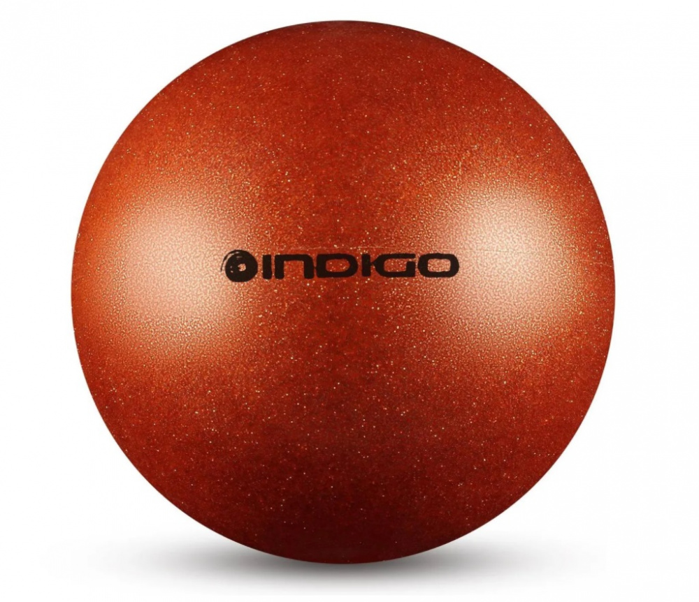 Мяч INDIGO IN118 19см Оранжевый с блестками 