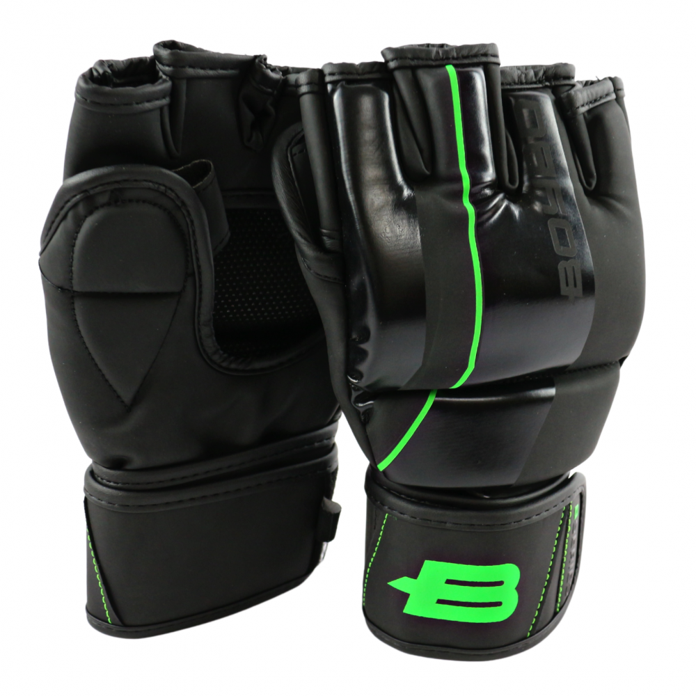 Перчатки для ММА Boybo B-series, черно-зеленые