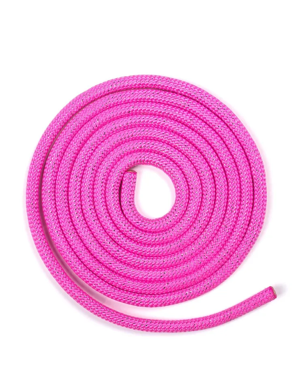 Скакалка Verba Sport  LINE 3,0 м неон розовый с люрексом