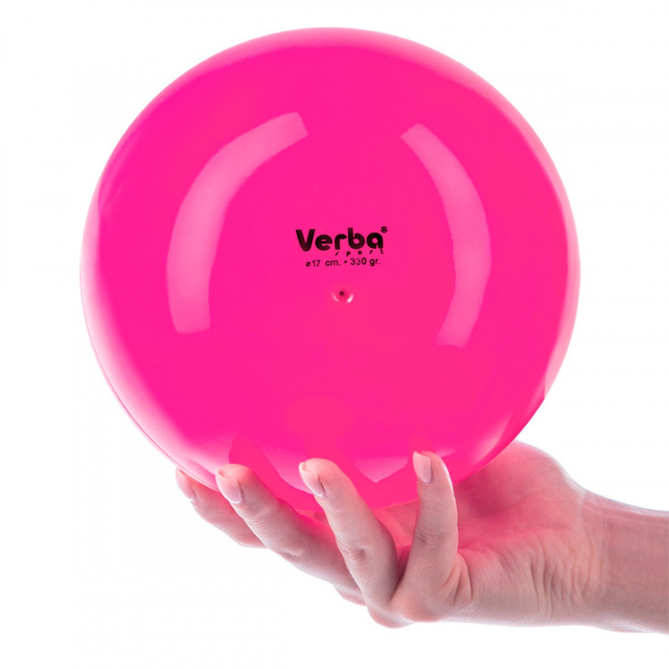 Мяч Verba Sport однотонный розовый неон 17см.