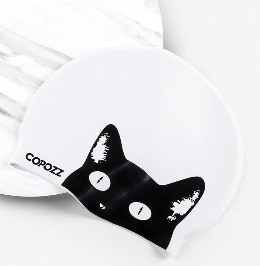 Шапочка для плавания (силиконовая) COPOZZ YM-3824 Черный кот