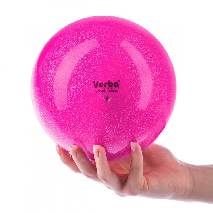 Мяч Verba Sport с блестками розовый неон 16см.