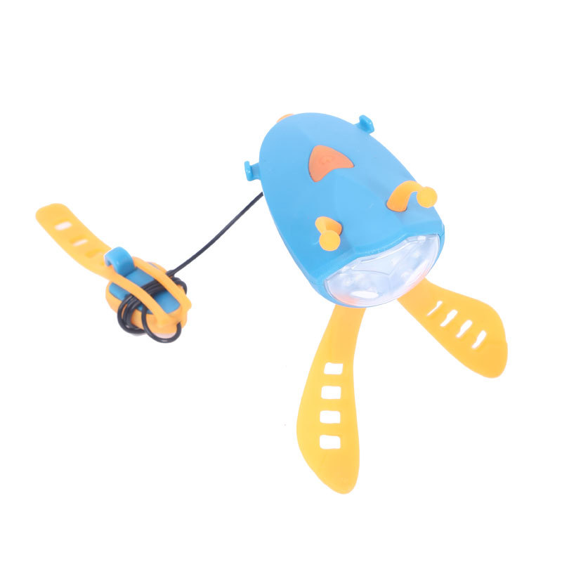 Фонарь передний с звонком детский синий 