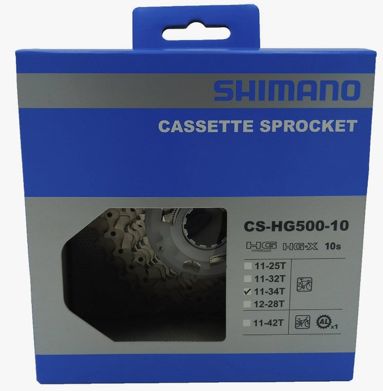 Кассета 10 скоростей 11-34Т SHIMANO CS-HG500-10 в коробке