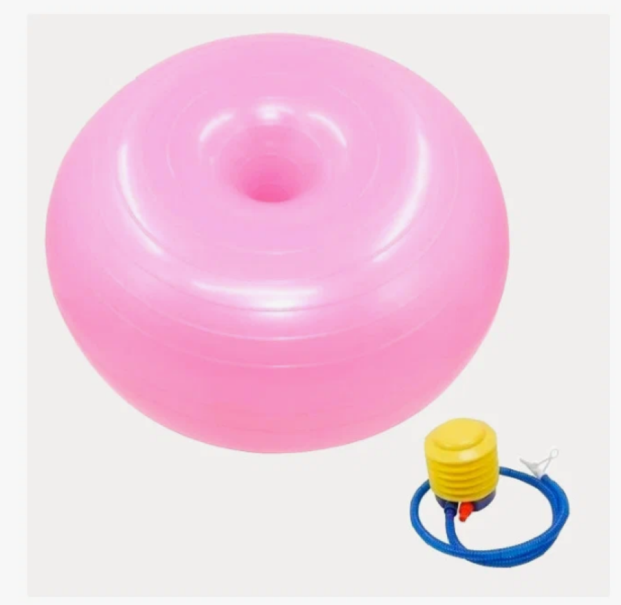 Мяч для фитнеса фитбол пончик, 60 см розовый