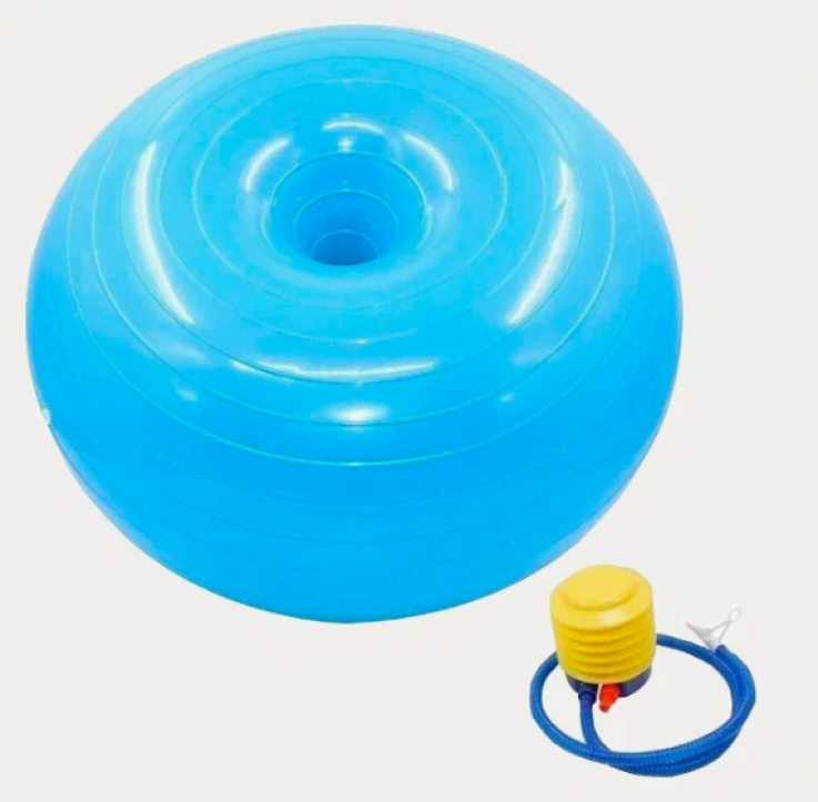 Мяч для фитнеса фитбол пончик, 60 см голубой