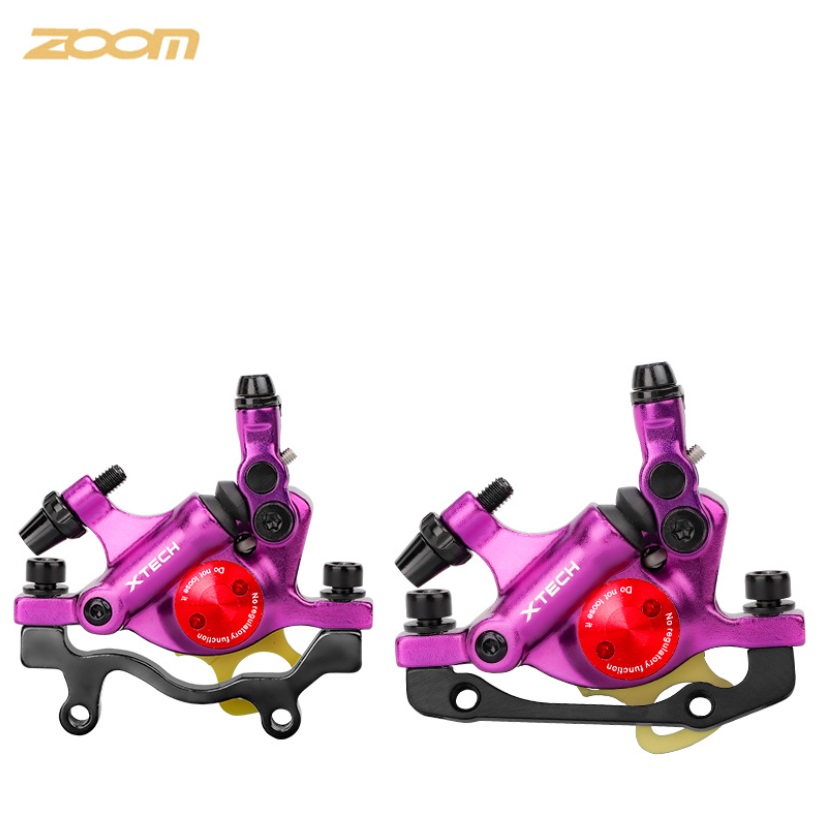 Калипер гидромеханический дискового тормоза ZOOM HB-100 (перед+зад) фиолетовый