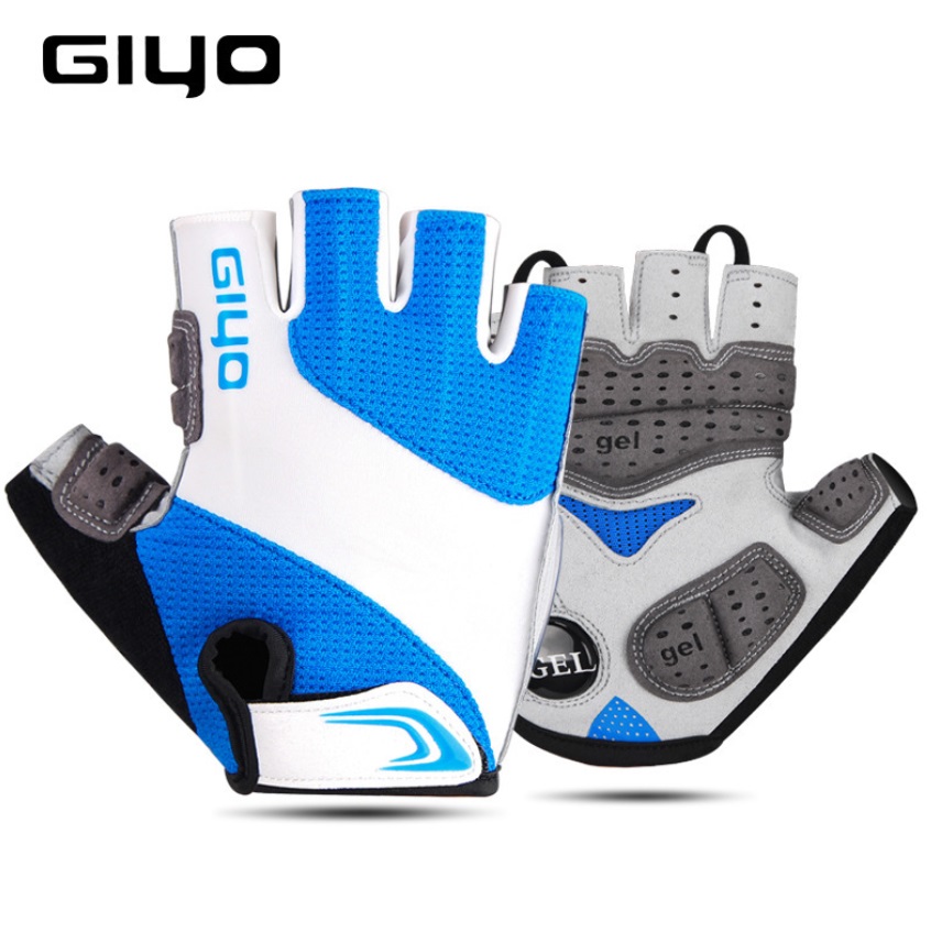 Велоперчатки GIYO S-10G белый/синий